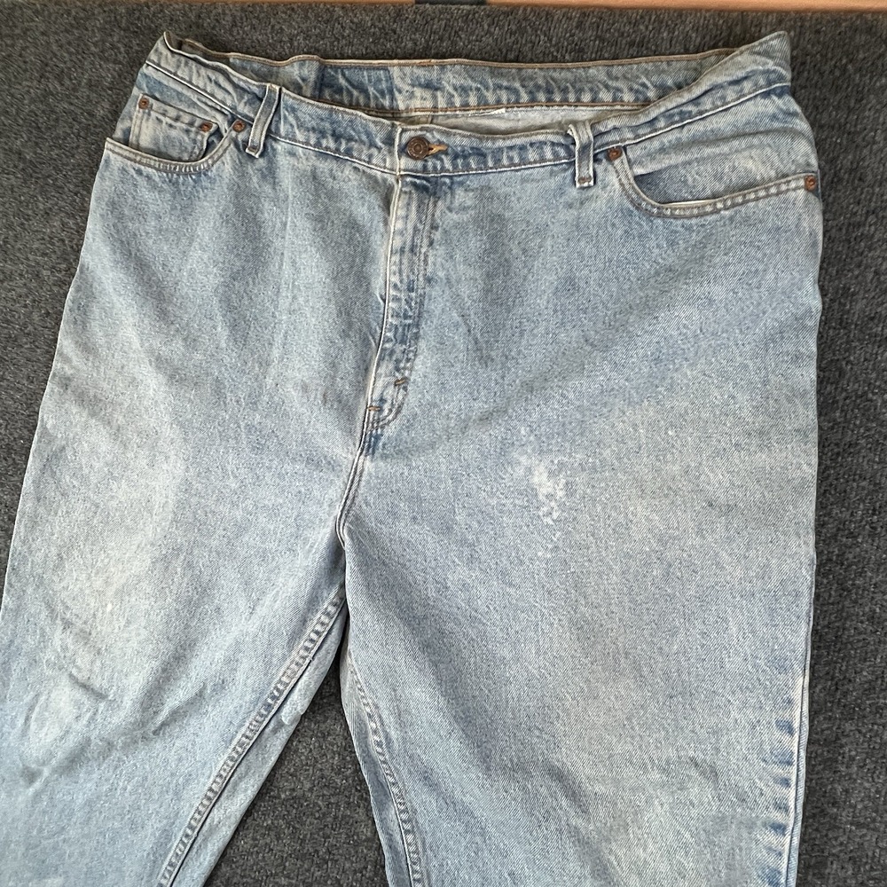 Levi's 522 Tapered Fit Jeans Light Wash Vintage USA 90s High Rise 42x28‎ READ